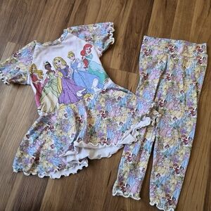 4T Disney Princess Multicolor Dress and Leggings set VGUC